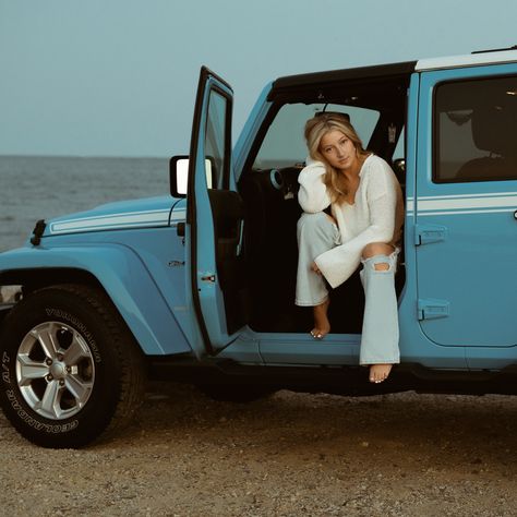 I don’t know what I love more the dress from @freepeople or the @jeep but either way what a fun colorful shoot to wind up the beach shoots this summer! 🤩 Jeep Photoshoot Ideas, Beachy Car, Fall Shoot, Pics Ideas, Beach Shoot, Fall Photoshoot, Love More, Senior Photos, I Don T Know