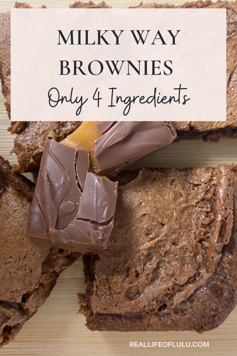 Milky Way Brownies Recipe, Milky Way Dessert Recipes, Milky Way Brownies, Milky Way Dessert, Milky Way Bars, Harvest Meals, Milky Way Cake, 4 Ingredient Desserts, Milk Chocolate Brownies