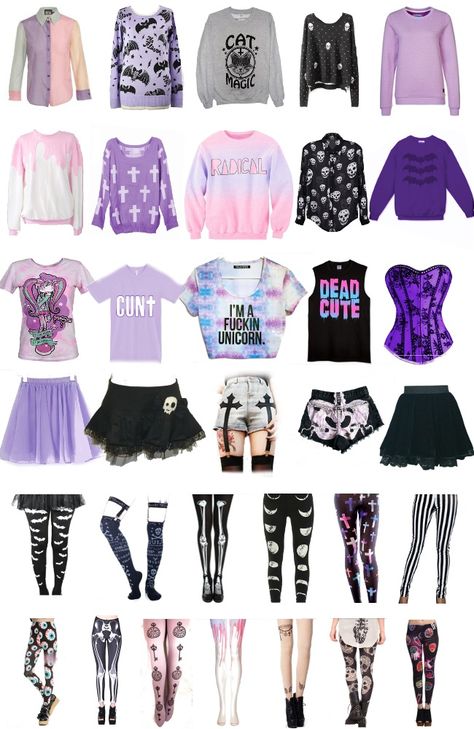 Trop beau vêtement Styl Goth, Mode Pastel, Mode Harajuku, Pastel Punk, Pastel Goth Outfits, Mode Kawaii, Goth Outfit, Pastel Goth Fashion, Pastel Outfit