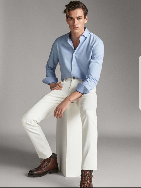 Light Blue Shirt Outfit, Confident Men, Mens Office Wear, Semi Formal Attire, Semi Formal Outfits, Wedding Outfit Men, Mens Casual Outfits Summer, Smart Casual Men, Semi Casual