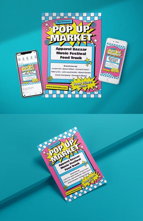 Pop Up Market, Media Kit, Event Flyer, Brand Marketing, Food Festival, Print Templates, Pop Up, Marketing, Media