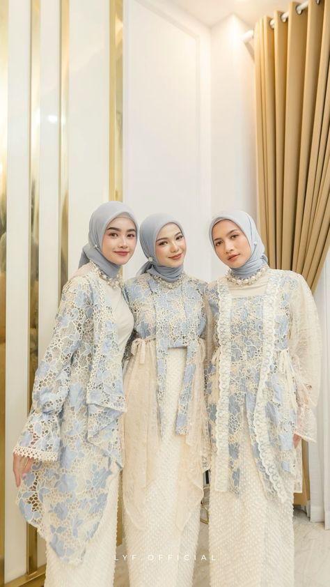 Baju Dress Hijab Styles, Dress Brukat Hijab Modern, Graduation Kebaya Hijab, Seragam Bridesmaid Hijab, Outfit Lebaran Keluarga, Dress Brokat Modern Hijab, Kebaya Bridesmaid Hijab, Batik Wisuda, Baju Bridesmaid Muslim