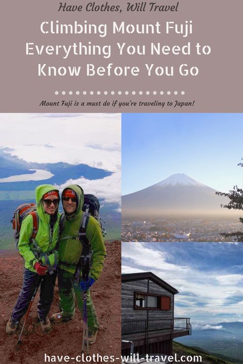 Climbing Mount Fuji – Everything You Need to Know Before You Go // If you're heading to Japan, climbing Mount Fuji is an absolute must! This post is sharing everything - from what to wear & pack for your hike, to what to expect when sleeping in a mountain hut to tours you can take....Be sure to give it a read to start planning your adventure! #japan #mountfuji #mtfuji #climbing #hiking #wanderlust #adventure #travel Mt Fuji Japan Hike, Hiking Outfit Mt Fuji, Hiking Mount Fuji, Climbing Mount Fuji, Mount Fuji Hike, Asian Destinations, Budget Trips, Mountain Hut, Mount Fuji Japan