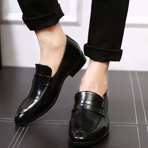 Cheap Formal Shoes, Buy Quality Shoes Directly from China Suppliers:Leather Business Men Dress Loafers Pointy Oxford Men Breathable Formal Wedding Shoes Enjoy ✓Free Shipping Worldwide! ✓Limited Time Sale ✓Easy Return. Wedding Loafers, Mens Slip On Loafers, Loafers For Men, Business Casual Shoes, Flat Dress Shoes, Dress Loafers, Suit Shoes, Men's Casual Shoes, Formal Shoes For Men