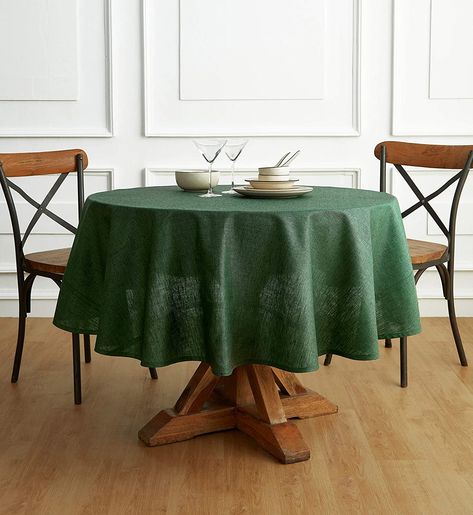 Round Dining Tablecloth Ideas, Small Round Tablecloth, Round Dining Table Cloth, Round Dining Table Tablecloth, Circle Table Cloth, Round Linen Tablecloth, Round Table Cover Ideas, Round Tablecloth Ideas, Green Table Cloth