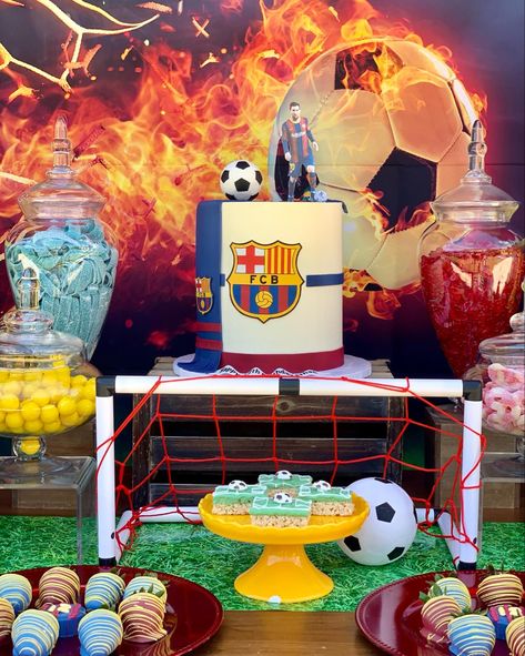 Messi Birthday Party, Barcelona Soccer Party, Messi Birthday, Soccer Birthday Parties, Messi Soccer, Soccer Birthday, Barcelona Soccer, Soccer Party, Soccer