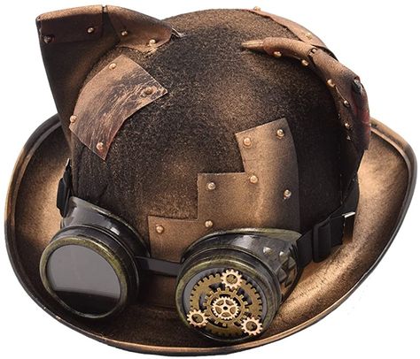 AmazonSmile: GRACEART Women's Cat Ears Steampunk Hat with Goggles (Cat): Toys & Games Steampunk Hats Women, Top Hats For Women, Steampunk Top, Victorian Accessories, Catwoman Cosplay, Steampunk Cat, Steampunk Top Hat, Cat Ears Hat, Steampunk Goggles