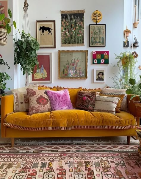 Trends to Watch in 2025: Interior Design and Home Renovation Eclectic Maximalism Living Room, Hot Pink Sofa, Maximalism Living Room, Maximalism Interior Design, Funky Living Room, Living Room Designs India, Maximalism Interior, Living Room Decor Eclectic, Maximalist Interior Design