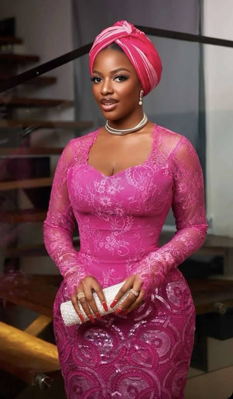 Hilda Baci, Wedding Guest Fashion, Nigerian Traditional Dresses, Aso Ebi Lace Styles, Lace Dress Classy, African Bridal Dress, Nigerian Lace Styles Dress, Nigerian Lace Styles, African Lace Styles