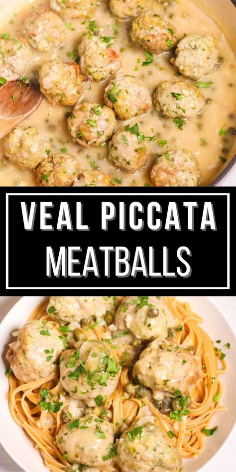 Veal And Pork Meatballs, Ground Veal Meatballs, Ground Veal Recipes Easy, Veal Ground Meat Recipes, Ground Veal Recipes Dinners, Veal Meatballs Recipe, Ground Veal Recipes, Veal Piccata, Ground Veal