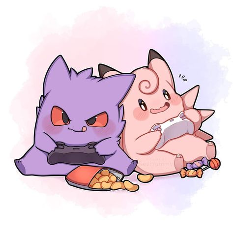 Gengar Clay, Gengar Pokemon Go, Eve Pokemon, Final Fantasy Funny, Gamer Couple, Pokemon Couples, Gengar Pokemon, Ghost Pokemon, Color Me Mine