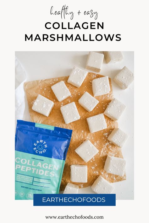 Collagen Marshmallows, Collagen Peptides Recipes, Collagen Powder Recipes, Postpartum Meals, Marshmallow Recipe, Collagen Recipes, Organic Supplements, Recipes With Marshmallows, Homemade Marshmallows