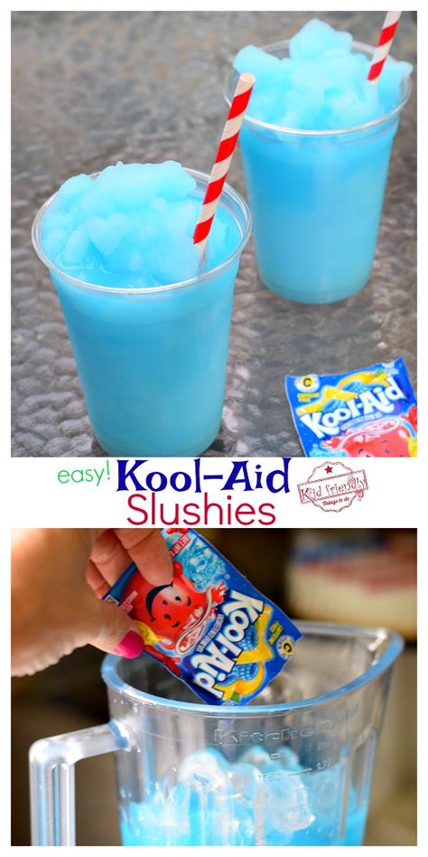 Fun Kids Drinks, Fun Summer Drinks, Slushie Recipe, Kids Treat, Kid Drinks, Lake Food Ideas Summer, Food Ideas Summer, Lake Food Ideas, Lake Food