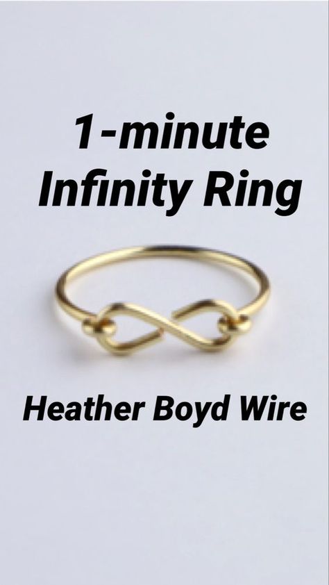 Wire Wrapped Infinity Ring, Wire Infinity Ring Diy, Wore Rings Diy, Flat Wire Rings Diy, Free Ring Tutorials, Infinity Ring Tutorial, Diy Wire Projects, Diy Wire Fidget Rings, Ring Wire Tutorial