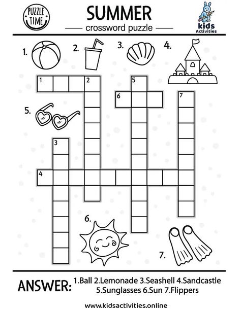 Summer Themed Worksheets, Summer Camp Worksheets, Summer Worksheets For Kindergarten, Summer Worksheets For Preschool, Summer Worksheets For Kids, Beach Worksheet, Activities For Teachers, Activities Director, Summer Puzzle