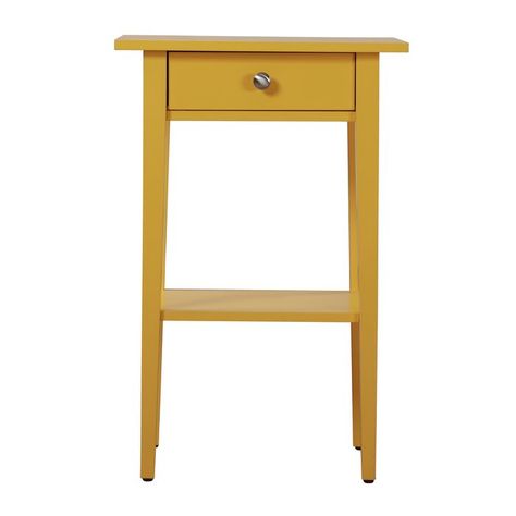 Yellow Nightstand, Bedroom End Tables, Narrow Nightstand, Shelf Nightstand, Mid Century Modern Nightstand, Contemporary Nightstand, Yellow Table, Contemporary Side Tables, Yellow Living Room