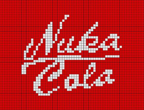 Nuka Cola logo pixel art template. Fallout Pixel Art, Crochet Fallout 4 Patterns, Fallout Crochet, Fallout Perler Beads, Grid Pictures, Fallout Cross Stitch, Futurama Alpha Pattern, Metallica Cross Stitch, Fallout Posters