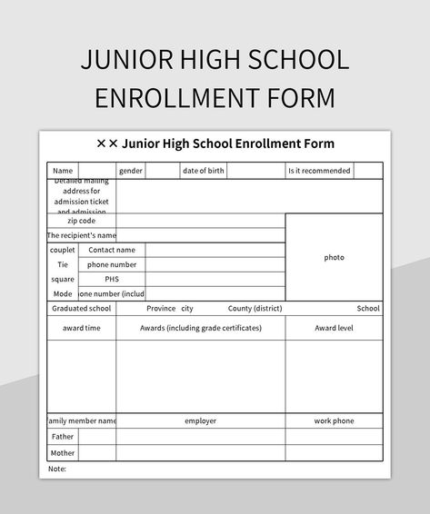 Enrollment Form, Attendance Sheet, Student Attendance, School Awards, School Enrollment, Sign In Sheet, Admission Ticket, Form Template, Spreadsheet Template