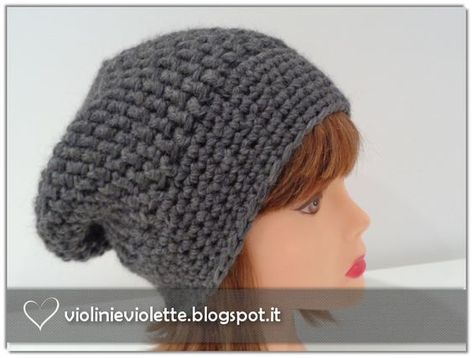 Violini e Violette: Cappello basco ad uncinetto Cowl Scarf, Lace Knitting, Knit Hat, Crochet Tutorial, Diy Sewing, Crochet Baby, Knitted Hats, Shawl, Crochet Hats