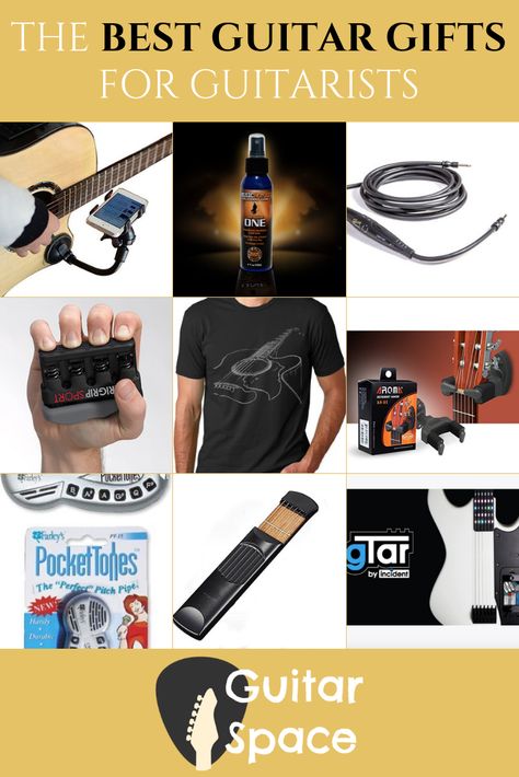 The perfect gift for the musician in your life can be very hard to find, especially if you don’t know too much about music. That’s why we’ve created today’s list, so you’ll be certain to find the perfect present for the guitarist in your life. Whether you’re looking for a Christmas gift, a birthday present, an anniversary gift, or other sorts of holiday gifts, this list will have something that’s perfect for your guitar player!  via @theguitarspace Christmas Gift Ideas For Guitar Players, Gifts For A Guitar Player, Gift Ideas For Guitar Players, Gifts For Guitar Players, Gifts For Musicians, Gifts For Music Lovers, Guitarist Gifts, Diy Guitar, Guitar Practice