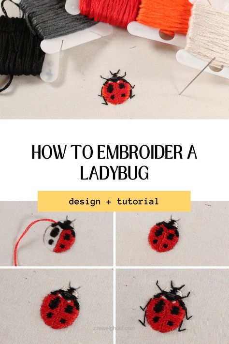 In this post, we’re diving into how to create an embroidered ladybug. It’s not just about stitching – it’s about capturing luck and joy with every thread. Whether you’re looking to stitch one on your clothes or include it in an embroidery design, this little embroidery is sure to be a fun time. Ladybug Embroidery Tutorial, Hand Embroidery Ladybug, Ladybug Embroidery Pattern, Fun Embroidery Ideas, Embroidery Bugs, Embroidered Ladybug, Insects Embroidery, Ladybug Embroidery Design, Embroidered Insects