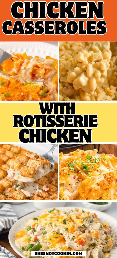 Quick Meals With Rotisserie Chicken, Rotisserie Chicken Casseroles, Best Rotisserie Chicken Recipe, Easy Fall Dinner Ideas, Easy Fall Dinner, Rotisserie Chicken Recipes Leftover, Rotisserie Chicken Recipe, Recipes Using Rotisserie Chicken, Easy Fall Dinners