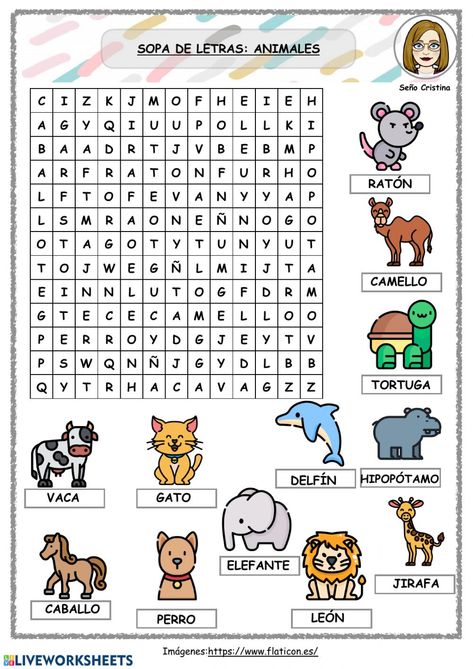 Ficha online de Vocabulario para primaria. Puedes hacer los ejercicios online o descargar la ficha como pdf. Animals In Spanish Worksheet, Spanish Classroom Activities, Spanish Worksheets, Learning Spanish Vocabulary, Spanish Verbs, Bullet Journal School, Spanish Vocabulary, Spanish Language Learning, Spanish Classroom