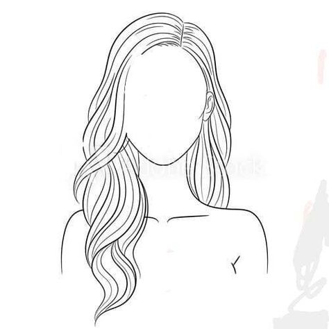 HelloI am OmerAesthetic Surgeon SpecialistI give you natural beauty tips; Hairstyles For Fashion Illustration, Long Hair Base Drawing, Female Hair Sketch, Back Sketch Women, Sketching Hairstyles, Hairstyles Illustration Sketches, Hair Template Drawing, Long Wavy Hair Drawing, Long Hair Reference Drawing