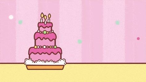 Happy Birthday Hello Kitty Gif, Sanrio Happy Birthday Gif, Bday Stickers, Happy Birthday Hello Kitty, Hello Kitty Happy Birthday, Birthday Hello Kitty, Happy Birthday Grandma, Funny Happy Birthday Wishes, Pink Happy Birthday