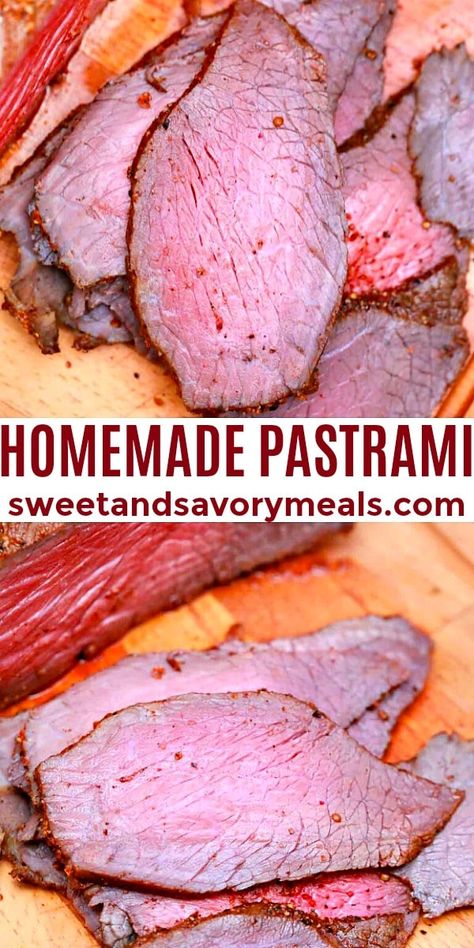 Deli Meat Recipes, Homemade Pastrami, Pastrami Recipe, Homemade Corned Beef, Beef Meals, Lunch Meat Recipes, Smoker Grill, Savory Meals, Homemade Sausage