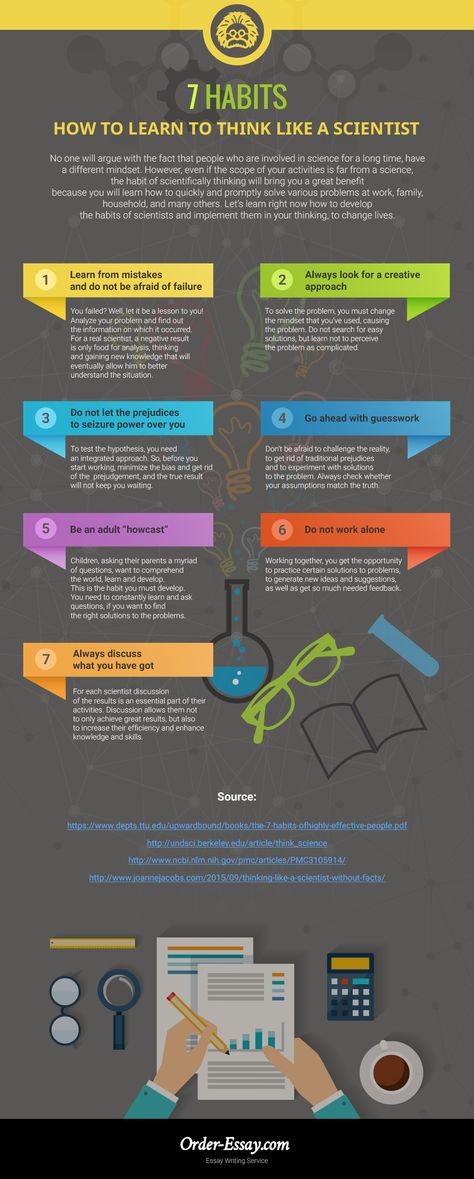 7 Habits How to Learn to Think Like a Scientist Infographic - http://elearninginfographics.com/7-habits-learn-think-like-scientist-infographic/ Think Like A Scientist, Science Infographics, Data Visualisation, Educational Infographic, Instructional Design, Scientific Method, Business Infographic, 7 Habits, E Learning