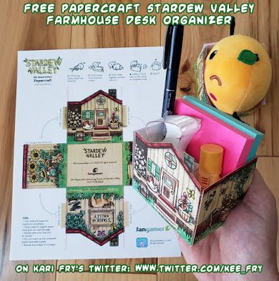 Ninjatoes' papercraft weblog: free papercraft Stardew Valley farmhouse penholder Elliot Stardew Valley Aesthetic, Stardew Valley Home Decor, Stardew Valley Printable, Stardew Valley Party Ideas, Stardew Valley Gift Ideas, Stardew Valley Diy Crafts, Stardew Valley Birthday Party, Stardew Valley Crafts, Stardew Valley Farmhouse