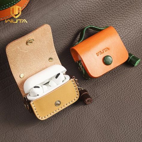 WUTA New DIY Leather Case For AirPods Pro/1/2 Genuine Cowhide Headphone Protective Cover Semi-finished Handmade Gift Leather Kit Leather Sewing Kit, Leather Kits, Leather Sewing, How To Make Purses, Sewing Leather, Sewing Kit, Leather Diy, Sewing Accessories, Airpods Pro