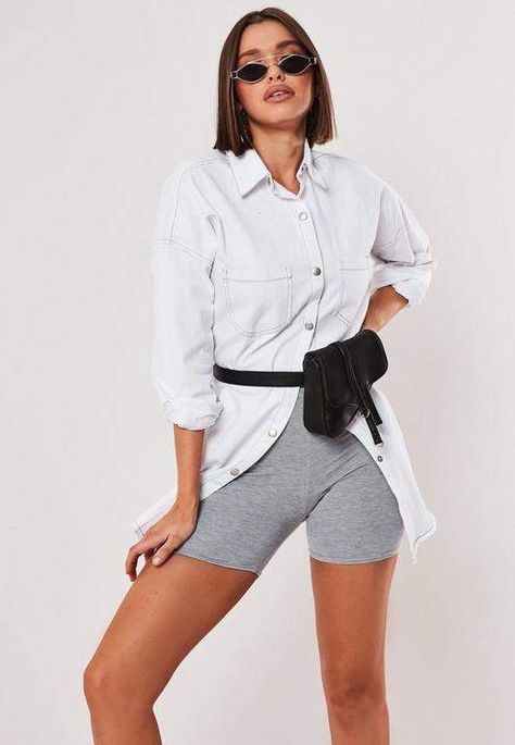 Missguided Gray Cycling Shorts Short Gris Outfits, Cycling Shorts Outfit, Hot Pants Shorts, Mom Denim, Clothing For Tall Women, Biker Short, Tailored Shorts, Frayed Denim, Tall Clothing