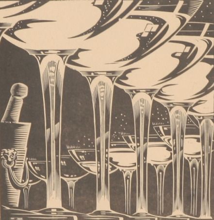 Champagne Glasses (1937) Source: Antique Helper Cocktail Illustration, Champagne Party, Art Deco Art, Cocktail Art, Wood Block Printing, Art Deco Posters, Poster Designs, Deco Art, Wood Engraving