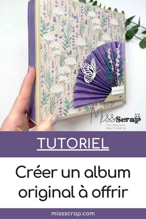 Découvre ce tutoriel pour apprendre à créer un bel album photo original et unique, avec les méthodes du scrapbooking. Cela va te permettre de pouvoir offrir un cadeau unique et à 100% personnalisé à une personne que tu aimes ! Découvre les produits de la marque Stampin' Up! sur ma boutique en ligne. Missscrap Album Photo Scrapbooking, Scrapbooking Album, Album Photo, Mini Album, Mini Albums, Stampin Up, Scrapbooking, Boutique