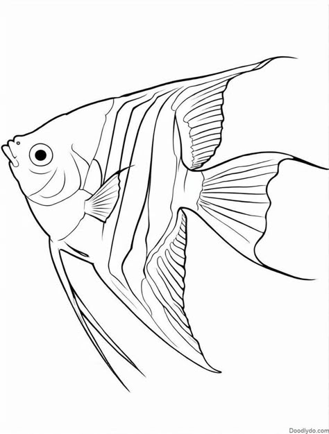 Angelfish Coloring Page Check more at https://doodlydo.com/angelfish-coloring-page/ Clip Art Fish, Fish Collage, Fish Outline, Giraffe Drawing, Wood Burning Patterns Stencil, Ocean Tattoo, Drawing Ideas Inspiration, Color Knowledge, Drawing Acrylic