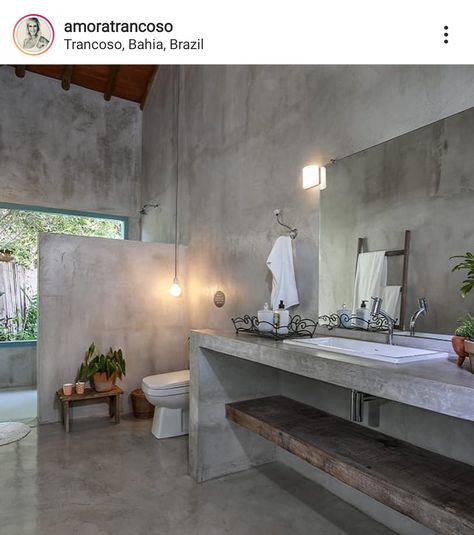 Wabi Sabi Interior Bathroom, Outdoor Restroom, Cement Bathroom, Small Farmhouse Bathroom, Siwa Oasis, Wabi Sabi Interior, River Retreat, Industrial Home Design, Restroom Design