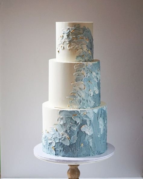 Greek Wedding Cake, Wedding Cake Designs Blue, Ocean Wedding Cake, Cakes 2023, Surf Wedding, Wave Cake, Bake Ideas, Christening Ideas, Beautiful Cake Stands