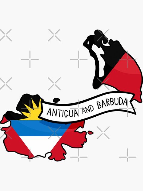 Antigua And Barbuda Flag, Map Sticker, Antigua And Barbuda, Science Poster, Stranger Things Fanart, Sticker Design, Vinyl Sticker, Flag, Map