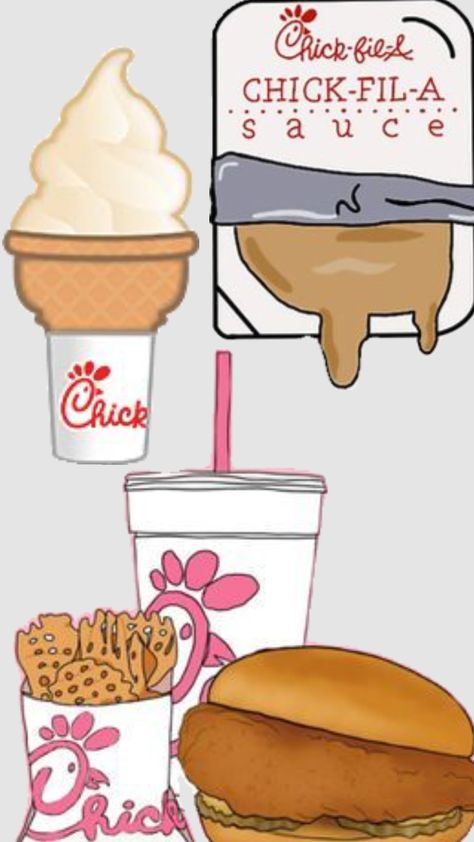 I have an unhealthy obsession for Chick-fil-a lol Cow Drawing, Unhealthy Obsession, Aesthetic Things, Chick Fil A, Food Drawing, Wall Collage, Happy Places, A Food, Doodles