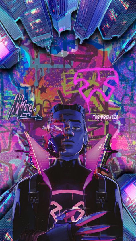 Prowler Marvel, Spiderman Spiderverse Wallpaper, Movies Wallpaper, Spiderman Spiderverse, Trippy Cartoon, Miles Spiderman, Deadpool And Spiderman, Spiderman Art Sketch, Miles Morales Spiderman