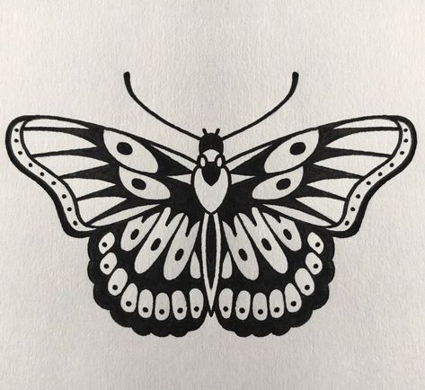 Traditional Butterfly Tattoo Stencil, Black Traditional Butterfly Tattoo, Traditional Bird Tattoo Design, Tradition Butterfly Tattoo, Traditional Tattoo Art Butterfly, Flash Tattoo Butterfly, Butterfly Tattoo Old School Black, Trad Moth Tattoo, Traditional Moth Tattoos