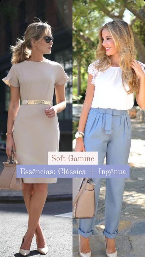 Romantic Classic Ingenue Style, Natural Ingenue Style Outfit, Soft Classic Kibbe Style, Ingenue Outfits, Soft Gamine Outfits, Light Summer Style, Kibbe Gamine, Gamine Outfits, Soft Classic Kibbe