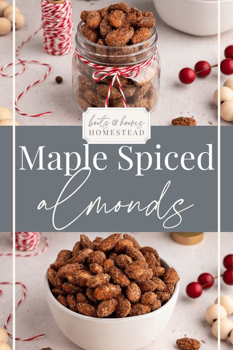 Maple Roasted Nuts Recipe, Smoked Almonds Recipe In Oven, Soaked Almonds Recipes, Holiday Nut Recipes Christmas Gifts, Spiced Almonds Savory, Almond Nut Recipes, Spiced Nuts Recipe Holidays, Raw Almond Recipes, Seasoned Almonds Recipes