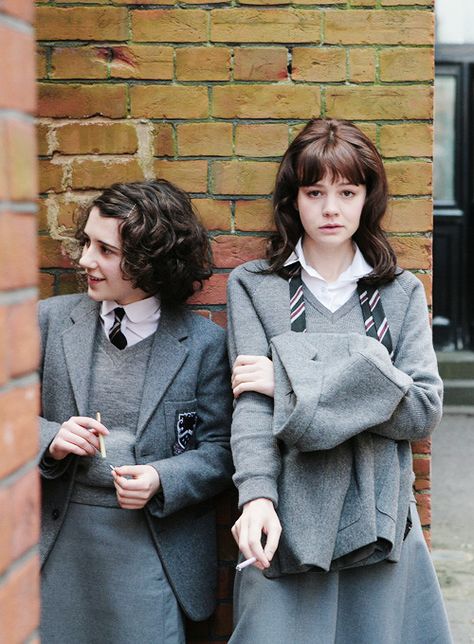 An Education - best movie ever 60s School Uniform, An Education Movie, Carrey Mulligan, Pose Composition, Ellie Kendrick, Carrie Mulligan, Ingmar Bergman, Septième Art, Carey Mulligan