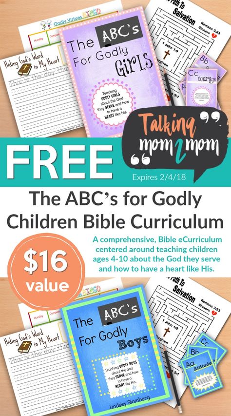 The ABC's for Godly Children Bible Curriculum - FREE for a limited time!! #homeschoolfreebie #homeschool #Biblecurriculum Bible Homeschool, Children Bible, Bible Teaching, Free Homeschool Curriculum, Homeschool Freebies, Bible Resources, Homeschool High School, Homeschool Printables, Free Bible