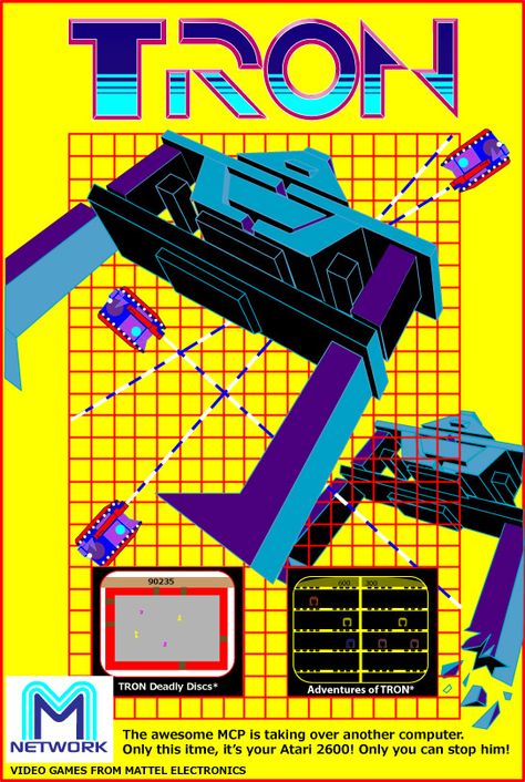 Vintage 1982 Tron arcade poster Tron Game, Omega Man, Retro Game, Video X, Retro Gamer, Old Video, Vintage Games, Advertising Poster, Super Nintendo