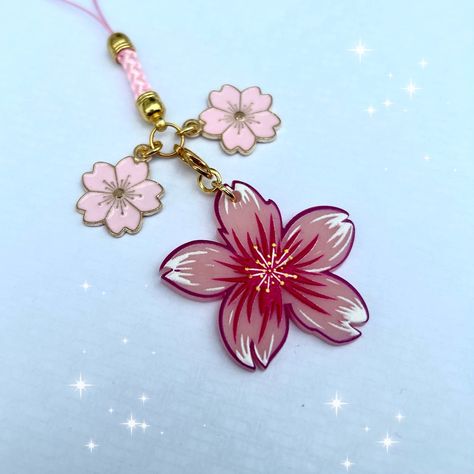 Kawaii Sakura, Uni Student, Anime Flower, Pink Keychain, Cherry Blossom Flower, Japanese Sakura, Sakura Flower, Cherry Blossom Flowers, Phone Charms