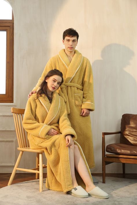 women velvet robe men robe long robe comfort，Comfortable, warm, soft, suitable for winter, bathrobes, pajamas, Thigh Bands, Winter Sleepwear, Period Panties, Period Pain, Women's Robe, Mens Boxers, Sleepwear Sets, Night Dress, Night Gown